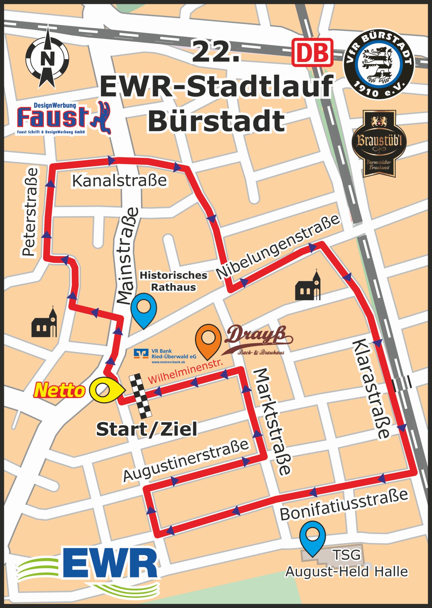 Stadtlauf-Buerstadt-Route Stadtlauf-Buerstadt-Route
